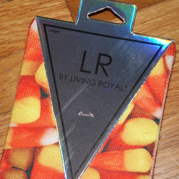 New LIVING ROYAL Candy Corn Socks Halloween UNISEX - Picture 5 of 7